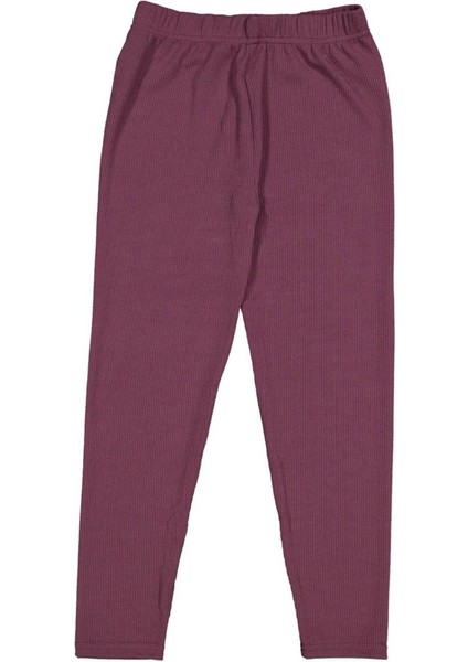 Kız 9/12 Yaş Fitilli Bel Lastikli Düz Tayt