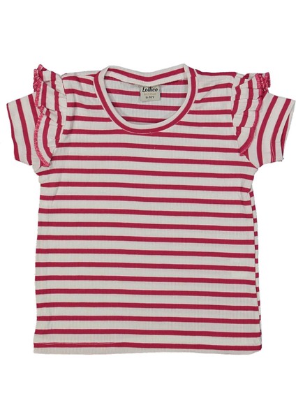 Kız 10/14 Yaş Çizgili Fırfırlı Badi