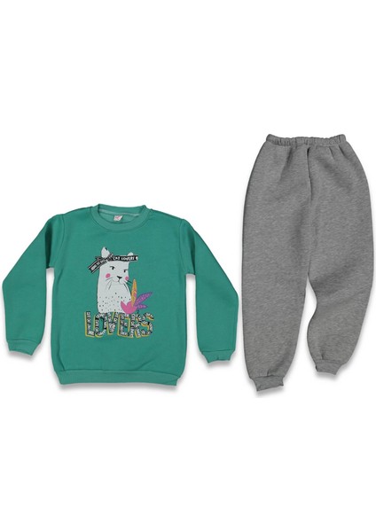 Kız 5/8 Yaş Lovers Kedi Baskılı 3ip Takım