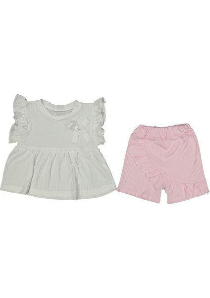 Kız 2/5 Yaş Fırfırlı Fiyonklu Takım