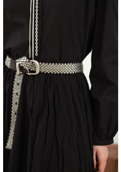 Omzu Büzgülü Poplin Gömlek Siyah fırsatları