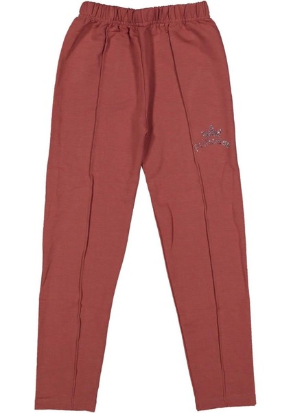 Kız 13/16 Yaş Çımalı Lastikli Taş Baskılı Tayt