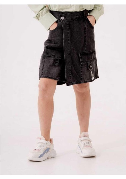 Kız 4/9 Yaş Şeritli Şort Etek