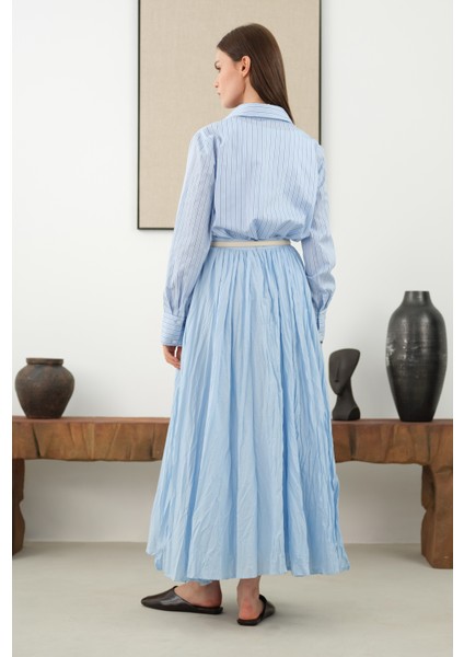 Kraşlı Vual Etek Açık Mavi fiyatları