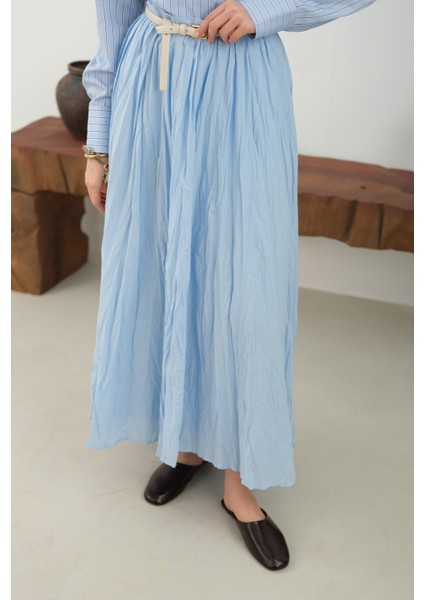 Kraşlı Vual Etek Açık Mavi fırsatları