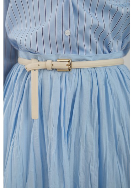 Kraşlı Vual Etek Açık Mavi indirimleri