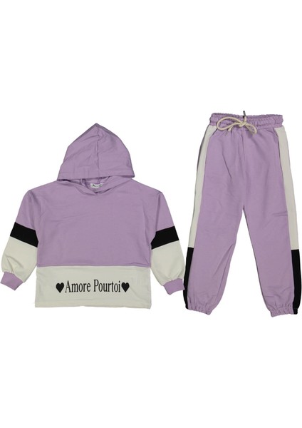 Kız 6/9 Yaş 2 Ip Amore Baskılı Kapşonlu Takım