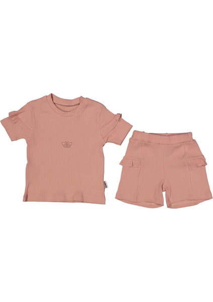 Kız 3/6 Yaş Kelebek Nakışlı 2li Takım