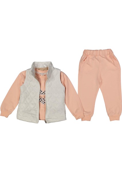 Kız 2/5 Yaş Kalpli Kapitone Yelekli Takım
