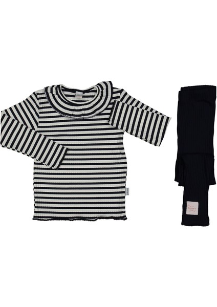 Kız 3/6 Yaş Çizgili Taytlı Fitilli Takım