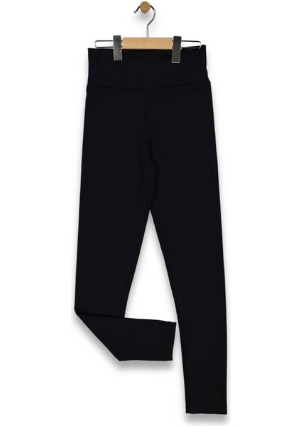 Kız 9/12 Yaş Penye Kemerli Yüksek Bel Tayt