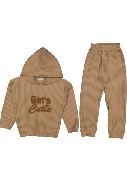 Kız 6/9 Yaş Gırls Cutıe Kapşonlu Fitilli Takım
