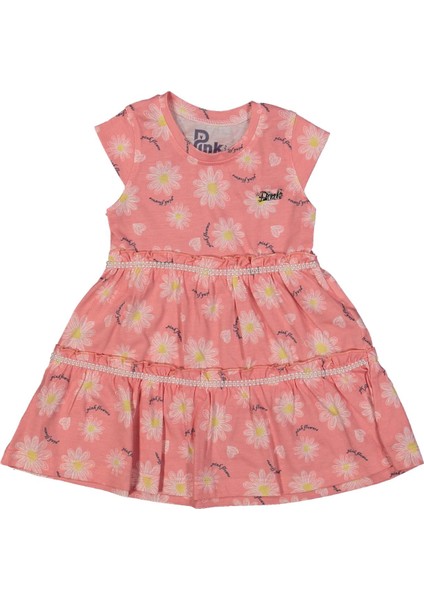 Kız 2/5 Yaş Çiçekli Inci Dikişli Elbise