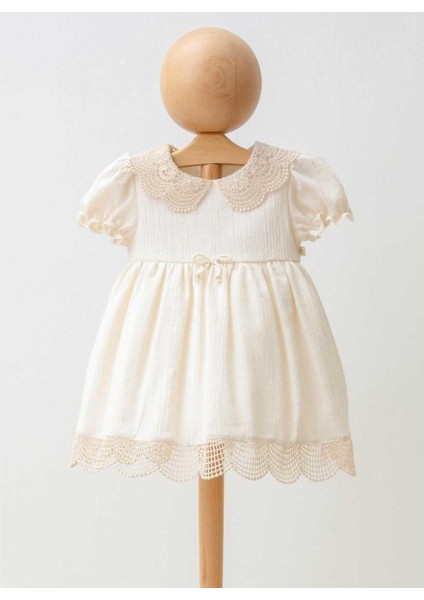 Kız 6/24 Ay Brodeli Krinkıl Elbise