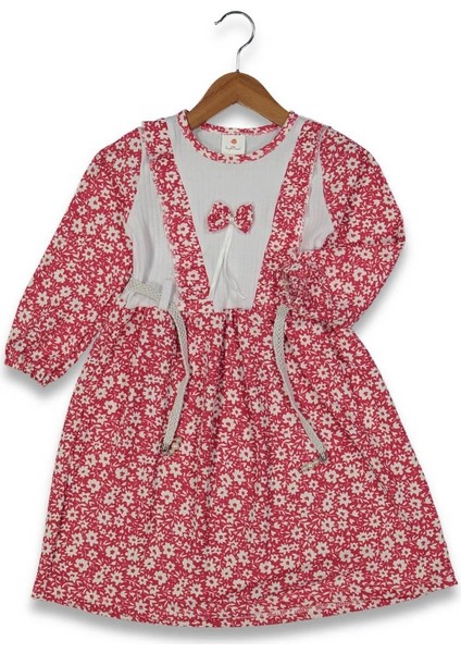 Kız 5/11 Yaş Çiçekli Kollu Elbise