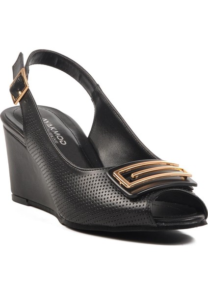 312334 Z Siyah Kadın Topuklu Ayakkabı