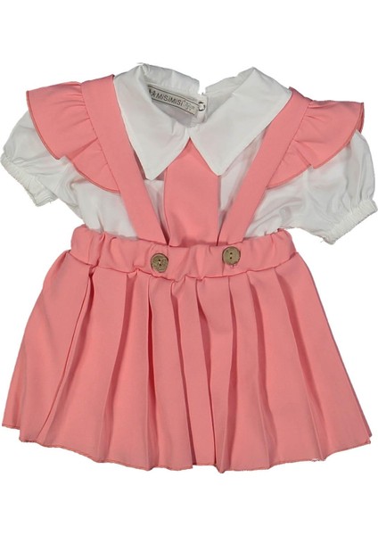 Kız 2/5 Yaş Kravatlı Askılı Piliseli Elbise