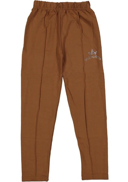 Kız 9/12 Yaş Çımalı Lastikli Taş Baskılı Tayt