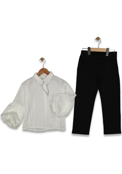 Kız 6/9 Yaş Pantolonlu Zincir Detaylı Gömlekli Tak