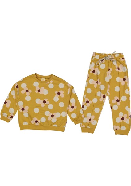 Kız 3/7 Yaş Papatya Baskılı Ikili Takım