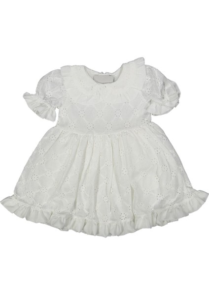 Kız 1/4 Yaş Yakalı Pamuk Dantel Elbise