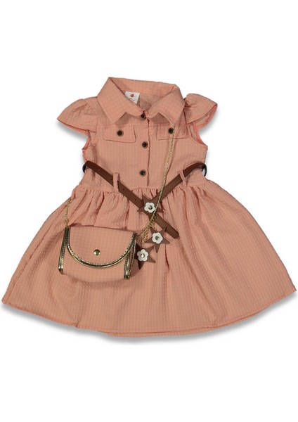 Kız 1/3 Yaş Yıldız Kemerli Çantalı Elbise