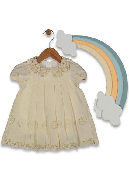 Kız 6/24 Ay Brodeli Krinkıl Elbise