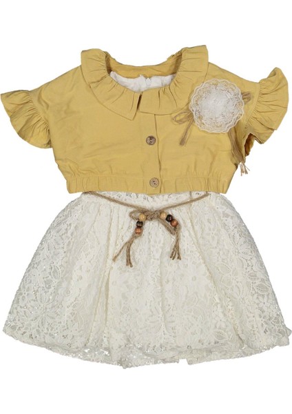Kız 2/5 Yaş Ceketli Beli Ip Kemerli Dantel Marıtza Elbise