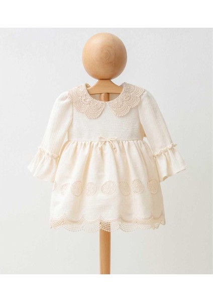 Kız 6/24 Ay Brodeli Krinkıl Elbise
