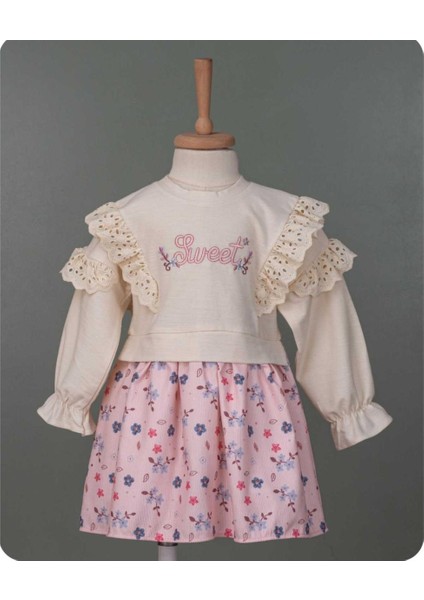Kız 2/5 Yaş Sweet Nakışlı Fistolu Elbise