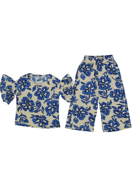 Kız 3/6 Yaş Bürüncük Ispanyol Kol Bol Paçalı Takım