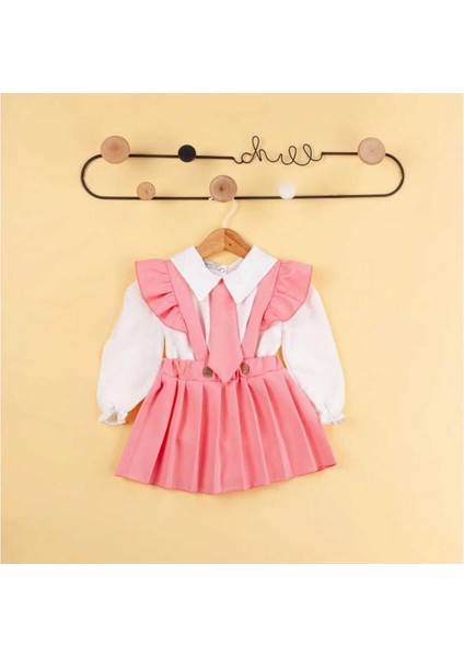 Kız 2/5 Yaş Kravatlı 2 Li Elbise Tkm