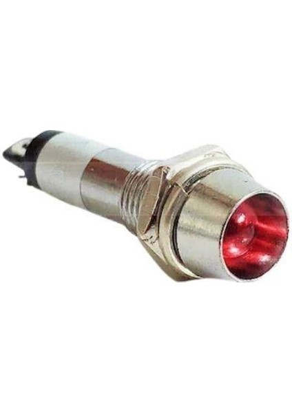 8mm 24V Metal Sinyal Lambası - Kırmızı