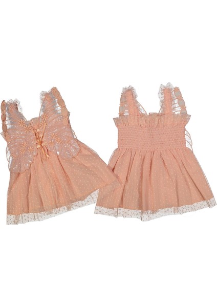 Kız 1/4 Yaş Kanatlı Pıtırcık Tül Elbise