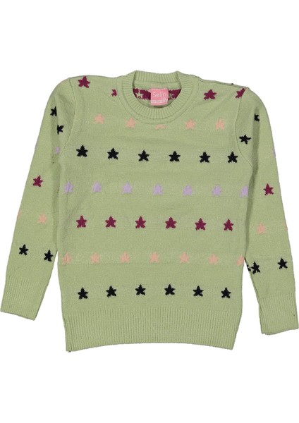 Kız 5/11 Yaş Yıldız Desenli Triko Kazak