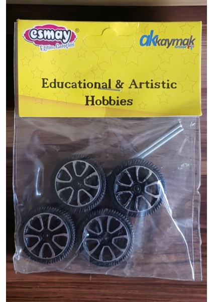 4 Lü Plastik Araba Tekeri ve 2 Adet Bağlantı Çubuğu