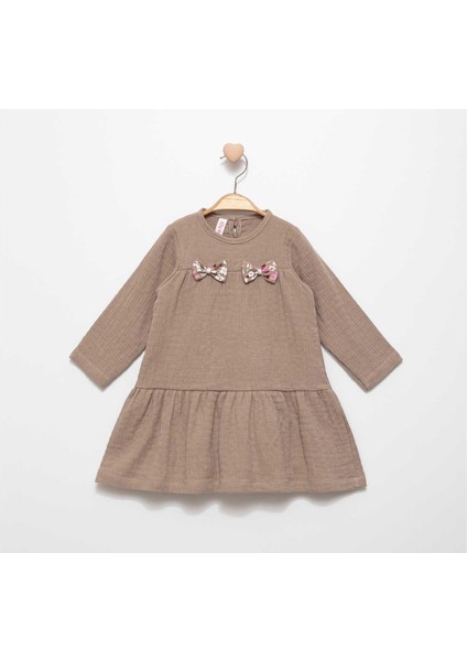 Kız 2/5 Yaş Fiyonklu Müslin Elbise
