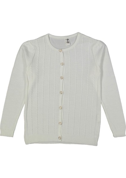 Kız 5/8 Yaş Örgü Şeritli Triko Hırka