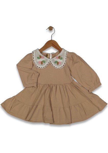 Kız 2/6 Yaş Yaka Süzine Dantel Elbise