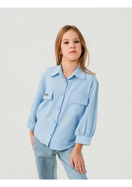 Kız 10/15 Yaş Uuın Kol Büzgülü Gömlek