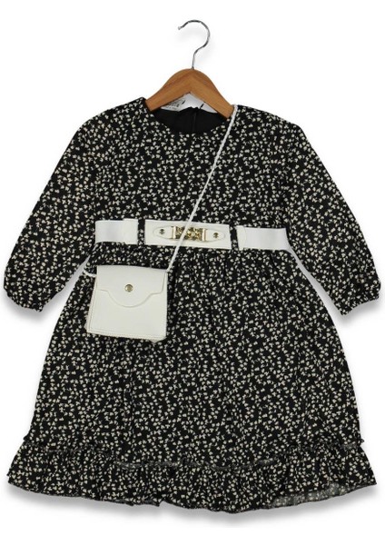 Kız 5/11 Yaş Kemerli Çantalı Elbise