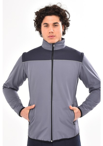 Unisex Çıkma Kollu Outdoor Softshell Mont - Su Geçirmez Mont