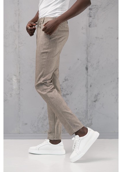 Beli Lastikli ve Iplikli Slimfit Pamuklu Jogger Pantolon modelleri