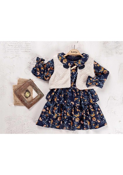 Kız 2/5 Yaş Peluş Yelekli Elbise