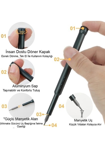 Tornavida 46 Parça Hassas Manyetik Telefon Pc Elektronik Cihaz Tamir Kiti Çoklu Uç Araç Tamir Seti fiyatları