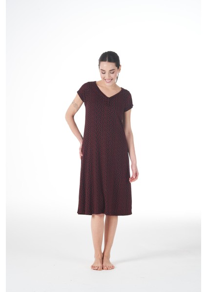 Kadın Yazlık Desenli Kısa Kollu Lycra Viskon Günlük Elbise modelleri