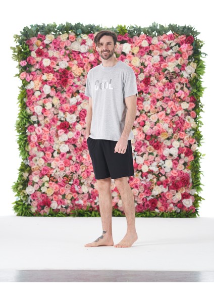 Erkek Yazlık Cool Baskılı Kısa Kollu Şortlu Penye Pijama Takımı modelleri