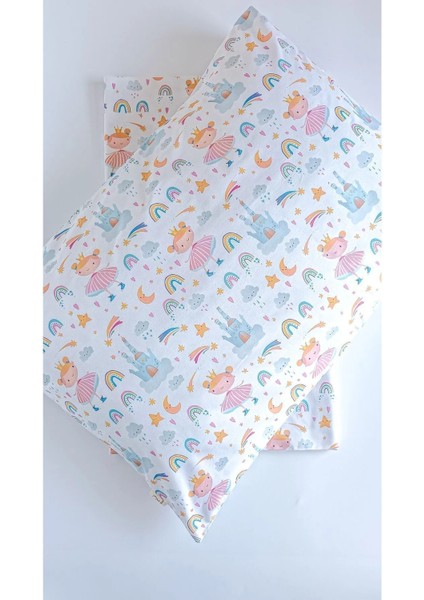 Prenses %100 Pamuklu (90X190 Cm) Lastikli Çarşaf ve Yastık Kılıfı Seti 2’li Set Bebek / Çocuk