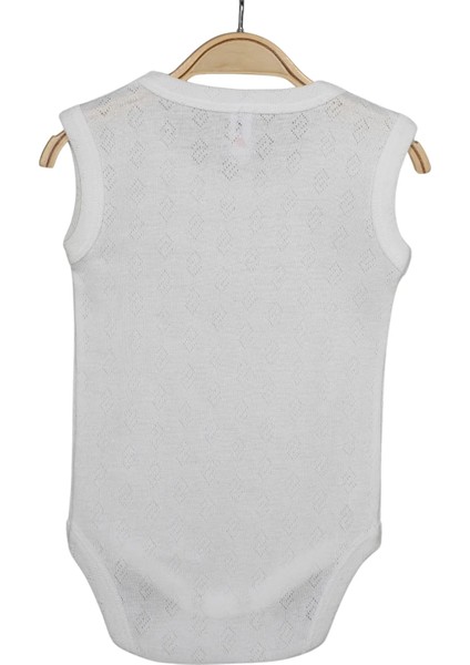 Kız Bebek Atlet Pamuklu Body Jakarlı Küp Desenli Çıtçıtlı Zıbın