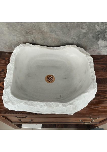 Beyaz Mermer Şekilsiz Lüx Lavabo